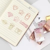 Cross-border direct supply of rose gold paper clips, box-shaped creative paper clips, student irregular-shaped clips, metal paper clips, bookmark holders Application Scenario